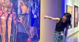 Primeiro encontro reuniu servidores para conhecer as exposições “Expressões”, de Siron Franco, e...
