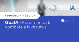 Banner institucional do TRE-GO sobre **audiência pública** para apresentação do **Sistema GuaIA*...