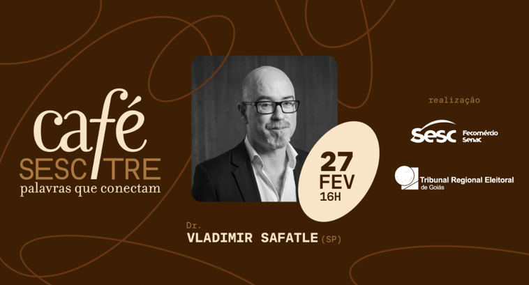 O card informativo anuncia o evento "Café SESC TRE: palavras que conectam", que ocorrerá no dia ...