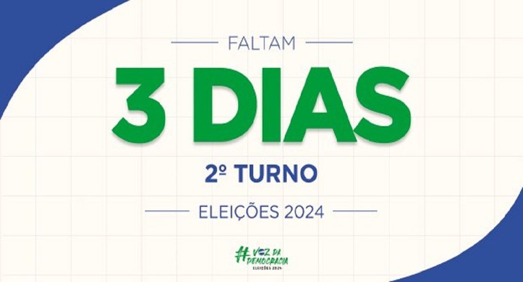 Faltam 3 dias: hoje (24) é a data-limite para realizar comícios e reuniões públicas Proibição não se estende à propaganda veiculada gratuitamente em meios eletrônicos de comunicaçã...