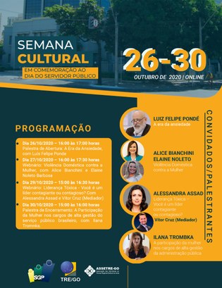 Folder da semana cultural em outubro de 2020