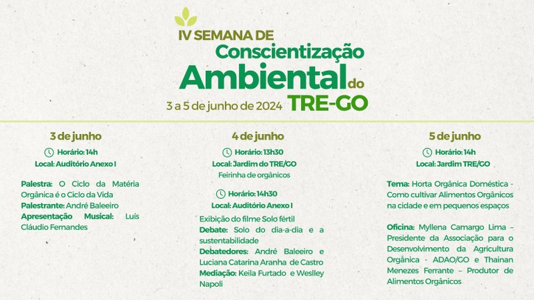 IV Semana de Conscientização Ambiental acontecerá de 3 a 5 de junho