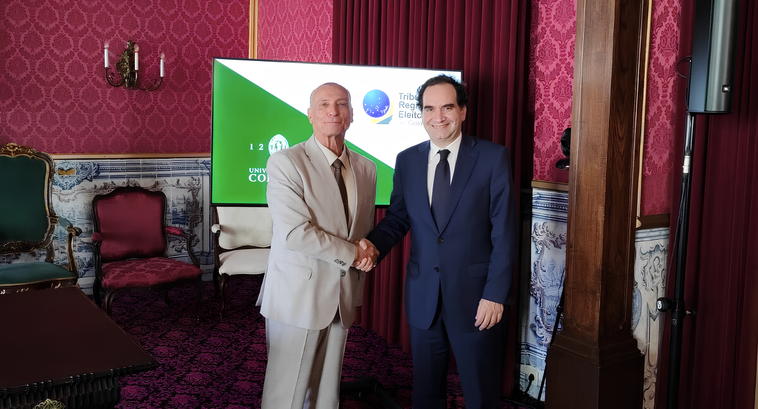 Desembargador Veiga Braga e o Vice-Reitor da UC, Dr. João Nuno Calvão da Silva.