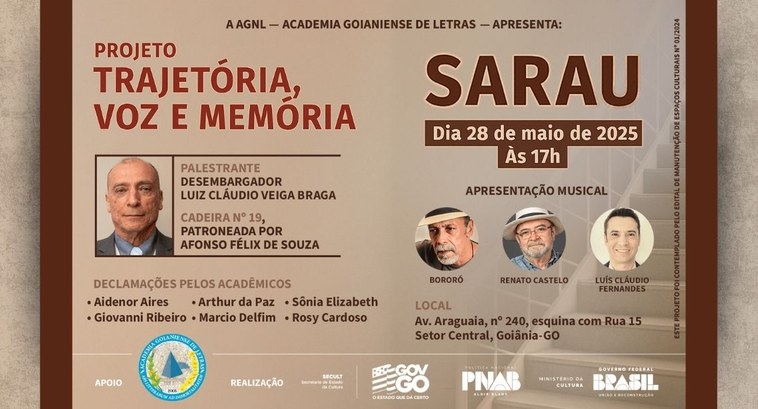 Presidente do TRE-GO profere palestra em sarau literário que celebra a cultura goiana