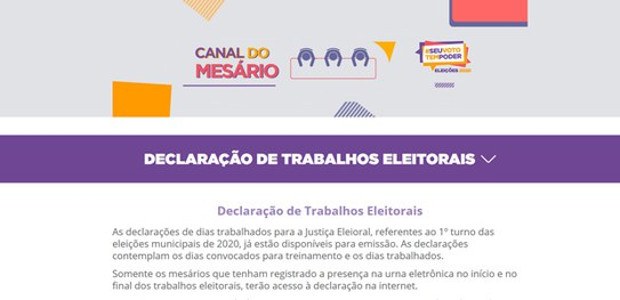 TRE-PI foto canal do mesário Foto referente obtenção declaração