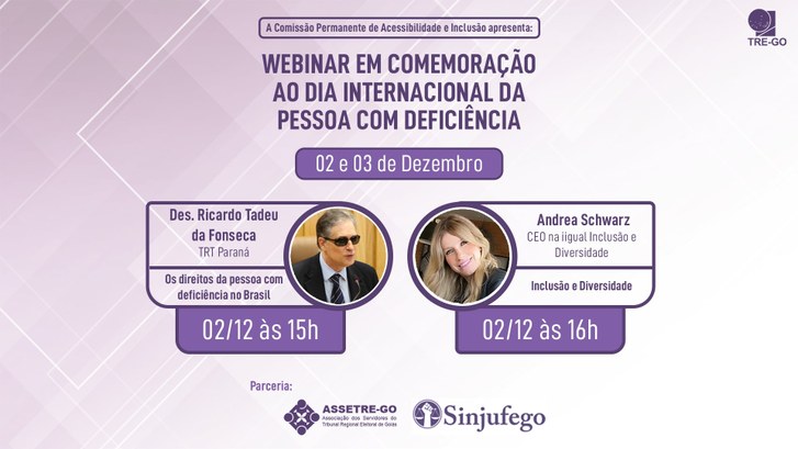 WEBINAR EM COMEMORAÇÃO AO DIA INTERNACIONAL DA PESSOA COM DEFICIÊNCIA