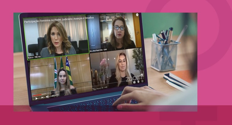 A participação das mulheres no Judiciário é tema de Webnário do TRE/GO Imagem ilustrativa com a foto do evento