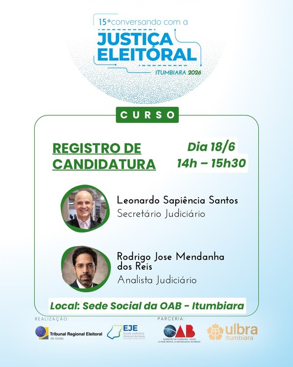 EJE promove 15ª edição do “Conversando com a Justiça Eleitoral” em Itumbiara