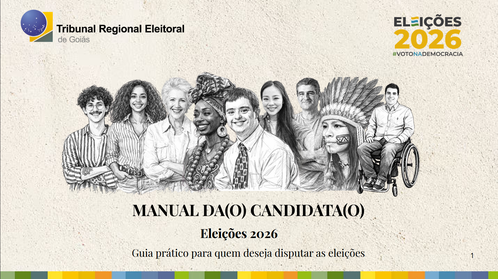 A imagem mostra a capa texturizada de um documento oficial com a frase centralizada "MANUAL DA(O...
