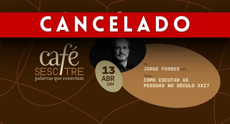 Palestra de Jorge Forbes é cancelada por recomendação médica Palestra de Jorge Forbes é cancelada por recomendação médica