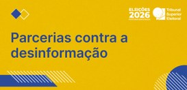 Identidade visual da série Parcerias contra a desinformação.