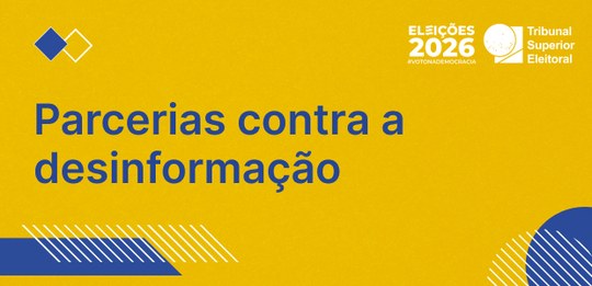 Identidade visual da série Parcerias contra a desinformação.