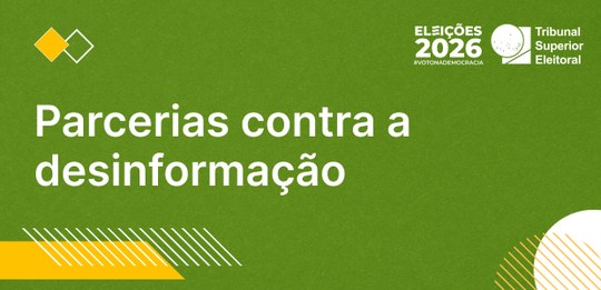 Identidade visual da série Parcerias contra a desinformação.
