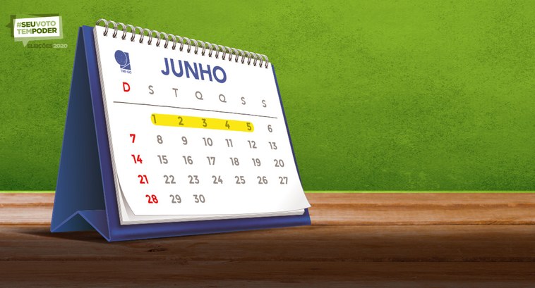 TRE-GO calendário 1 a 5 de junho