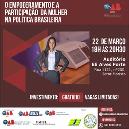 TRE/GO - O empoderamento e a participação da mulher na política brasileira