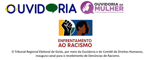 Banner Ouvidoria da Mulher com banner de enfrentamento ao Racismo