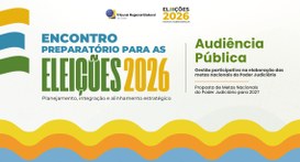 Banner institucional do Tribunal Regional Eleitoral de Goiás para o “Encontro Preparatório para ...